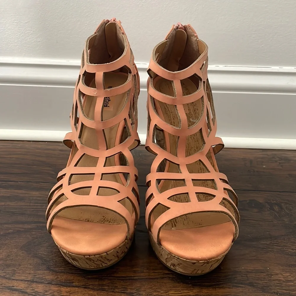Cork style wedge sandals size 9